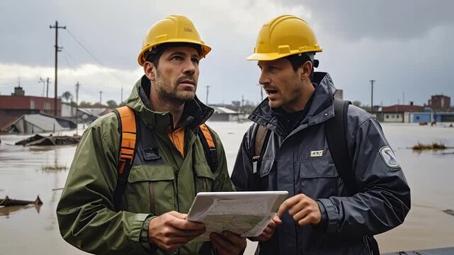 Engineers Assess Flood Damage and Plan Recovery Efforts.