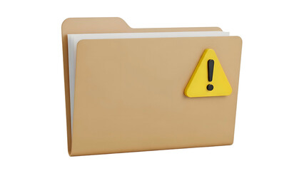 Brown File Folder with Warning Label.