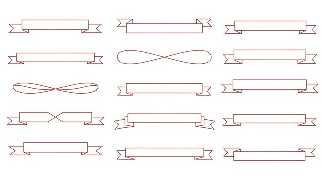 Diverse Collection of Elegant Vector Ribbon and Banner Outlines, Perfect for Crafting Decorative Titles, Labels, and Graphic Design Elements