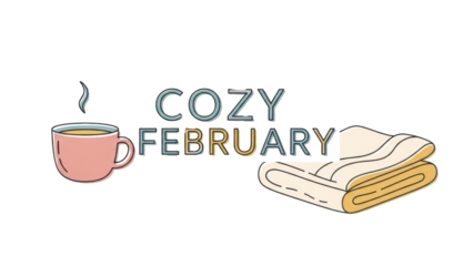 Cozy February concept with coffee and blanket