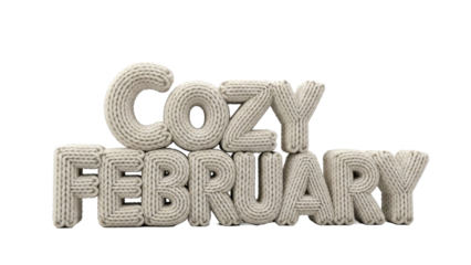 Cozy February knitted text effect