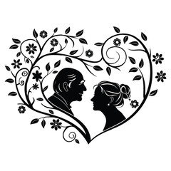 abstract vector illustration of a couple