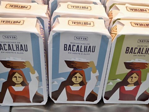 Nevis Bacalhau Portuguese cod fish product packaging
