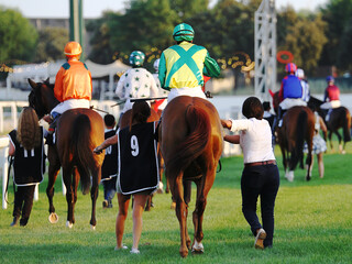 Pasillo en gran premio de carrera de caballos en hip&oacute;dromo