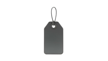 Gray Tag with String Attachment.