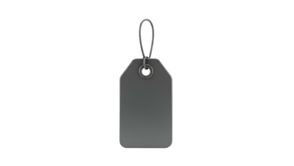 Gray Tag with String Attachment.
