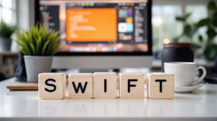 Swift programming language for app development, source code and software engineering message for ecosystem projects with debugging and deployment workflow
