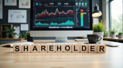 Shareholder rights and investor relations communication featuring the word SHAREHOLDER for stock ownership, dividend planning and annual general meeting materials supporting public company reporting