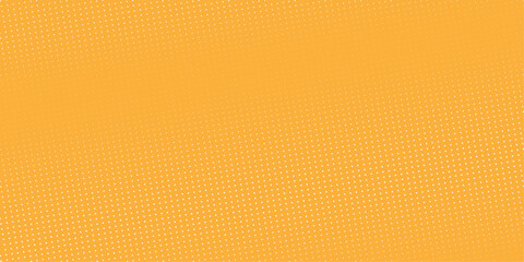 Obraz premium Orange halftone gradient background with vanishing polka dots, repeating dot gradation pattern, black fading comic pop art overlay, halftone raster effect