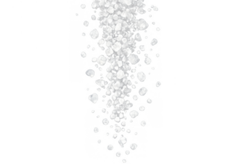 Falling white salt grains creating a stream, an essential seasoning ingredient for cooking and baking on transparent background