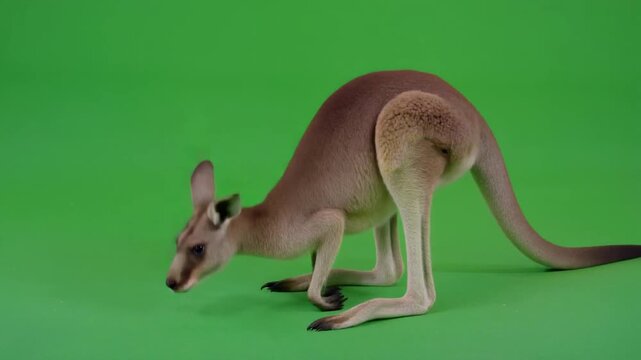 kangaroo isolated on green screen background