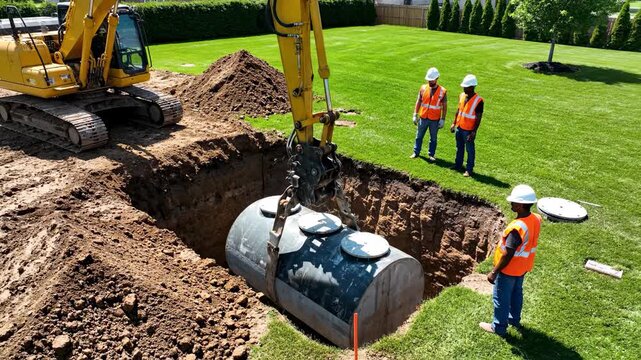 Septic Tank Installation Process: Digging & Lowering a New System