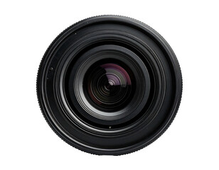 A closeup of a camera lens reflecting light and interior details