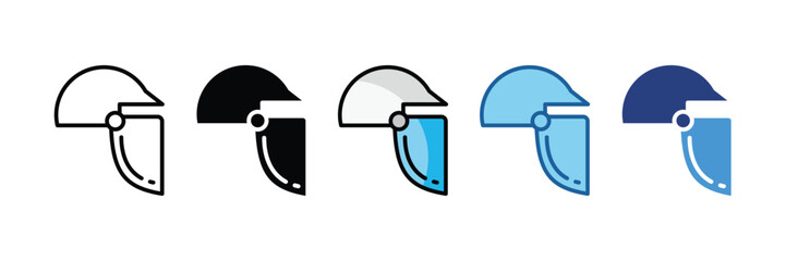 Fototapeta premium Face Shield Icon Set Multiple Style Collection