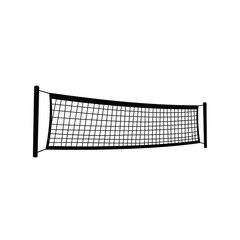 Black volleyball net on white background for sports illustration