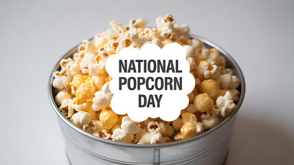 National Popcorn Day celebration with a bowl of popcorn
