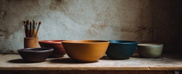 crafting distinctive ceramic bowls from pliable clay in a serene workshop environment