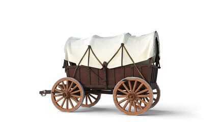 Fototapeta premium caravan carriage on white background