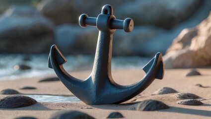 Classic Metal Anchor Representing Naval Tradition, Ocean Exploration, Maritime Safety, Symbolic Stability, and the Enduring Legacy of Seafaring Culture