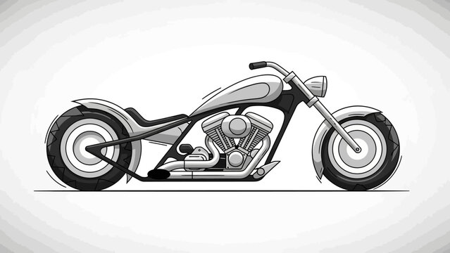A vintage chrome chopper motorcycle with a powerful engine and sleek wheels stands as a classic transport model on a black background designed for speed