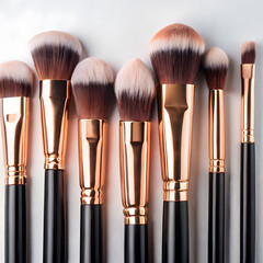elegant makeup brushes collection rose gold black