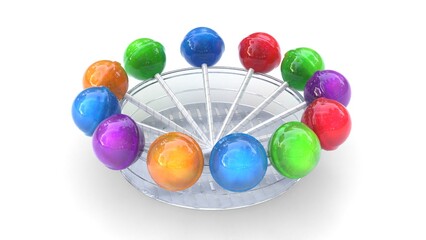 Fototapeta premium decorated colorful lollipop in glass bowl