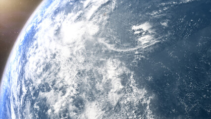 Cinematic planet Earth and Moon space view, glowing earth with city lights and atmospheric rim light, moon drifting through star filled cosmos, epic sci fi mood, deep space exploration