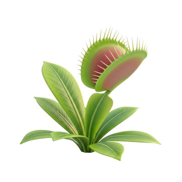 Venus flytrap plant with open trap