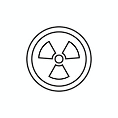 Simple radiation icon symbol in a circular outline on a clean white background
