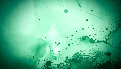 Mint green background featuring various green spots and a dark green vignette at the edges for a textured artistic look generative AI