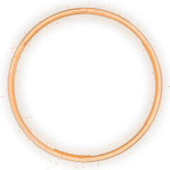 Naklejka premium Neon Orange Circle Frame Amber Glow Ring Isolated On Transparent Background PNG