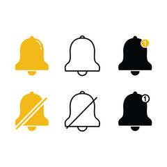 Notification Bell Icon Set Vector Design.