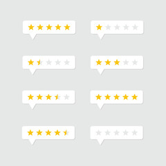 Rating Stars Icon Set Vector Design.