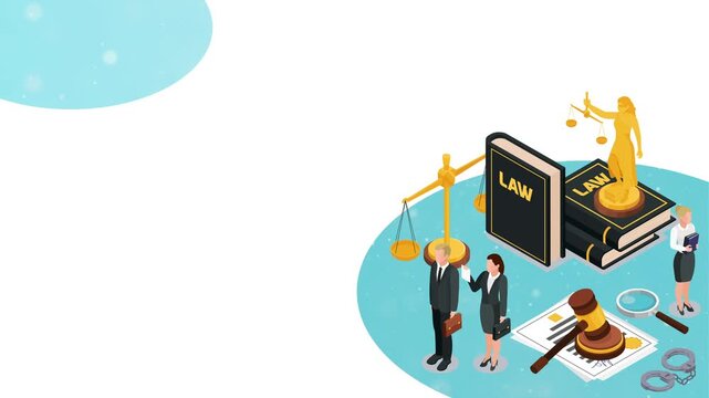 Legal Advice and Law Practice Visualization Motion Background video