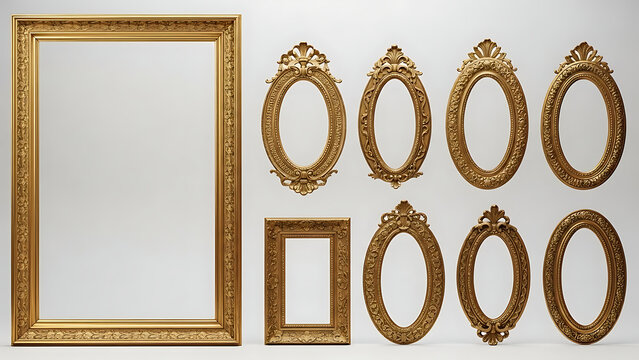 Collection of elegant gold frames