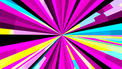 Abstract dynamic speed lines background with neon colors