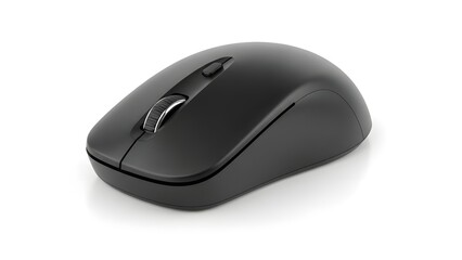 Plain Computer Mouse Isolated on White Background Input Device
