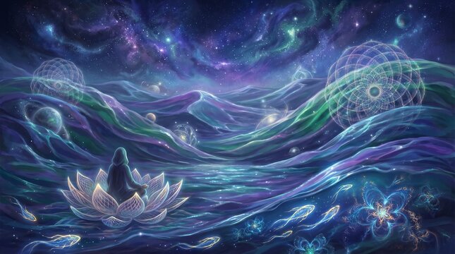 The vast and boundless ocean representing the universal divine consciousness.