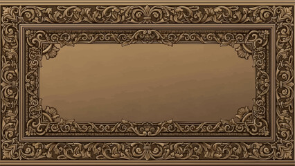 Obraz premium Antique Ornate Decorative Frame with Blank Center Space.