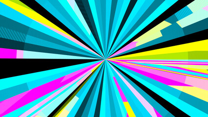 Abstract dynamic speed lines background with neon colors