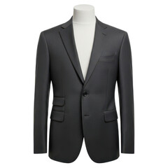 Elegant black suit jacket isolated on transparent background