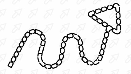 Chain link design in black on white background