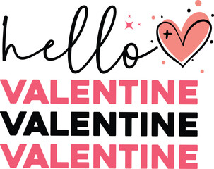 Hello Valentine Hand Lettering Design