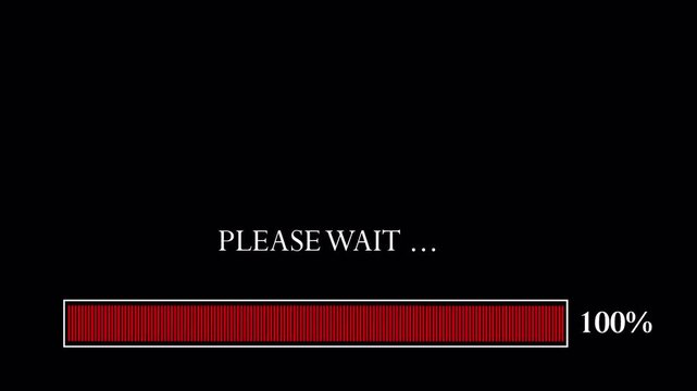 cool white bunding box in red loding line 0 to 100 % please wait transparent loading 4k movie on mov files video