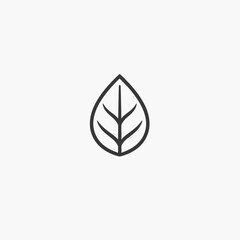 Minimalist Line Art Leaf Icon Vector Illustration. Simple Botanical Symbol for Nature, Green, Organic, and Eco-Friendly Design.