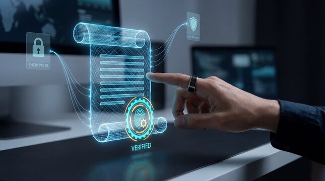 Secure digital document verification with encryption and authentication - Powered by Adobe