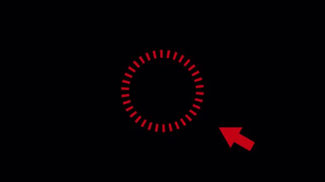 arrow center sign on black background. 4k video