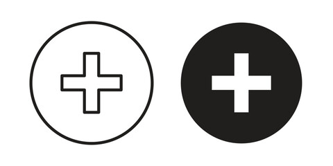 Obraz premium Add icons. Vector graphic. Editable vector stroke. EPS 10.