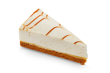 A piece of cake isolated on a transparent background