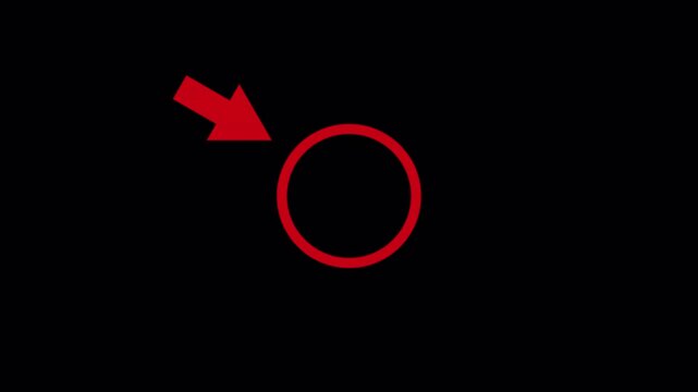 red arrow mark pointing with alpha channel. 4k videos